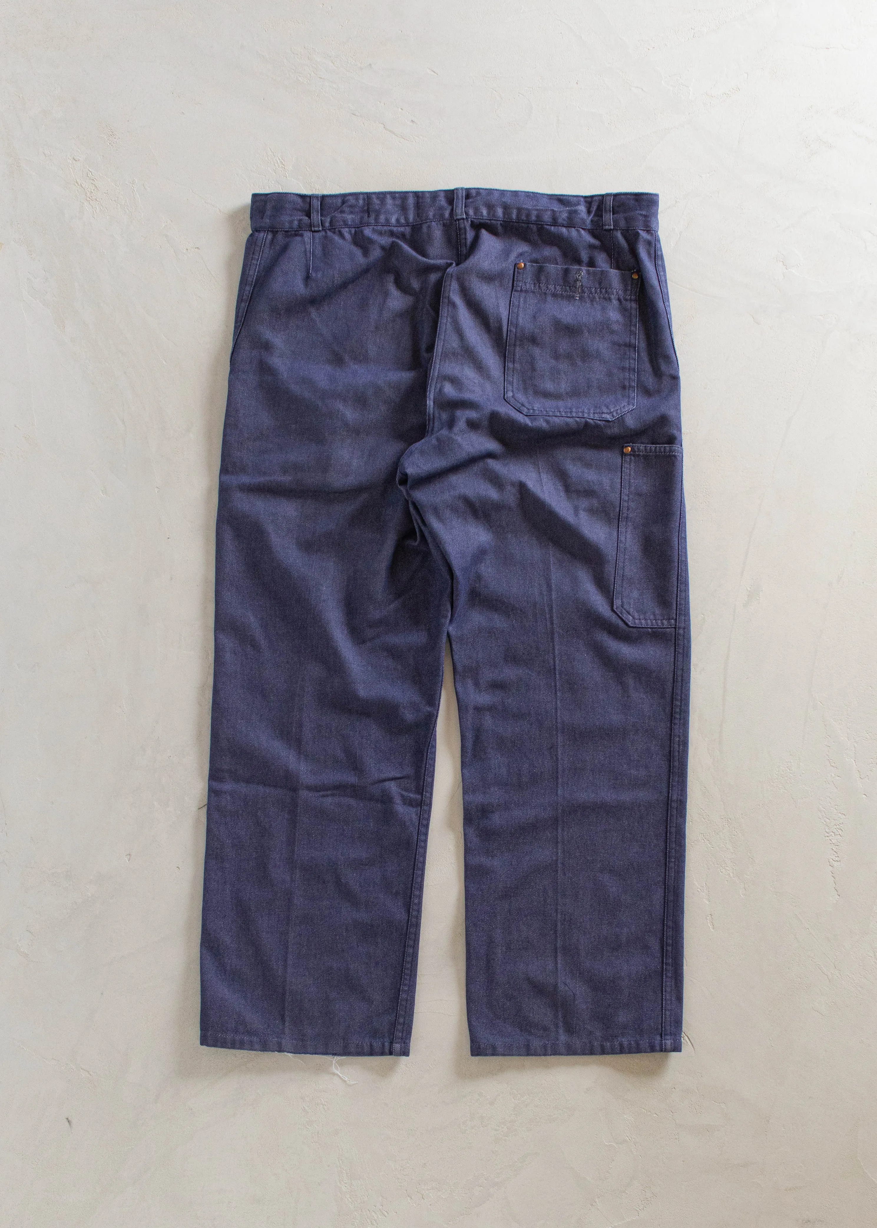 1980s Tergal French Workwear Chore Pants Size Women's 33 Men's 36