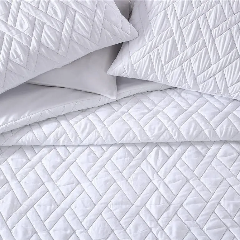 3-Piece: Embossed Quilted Larch Bedding Comforter Set