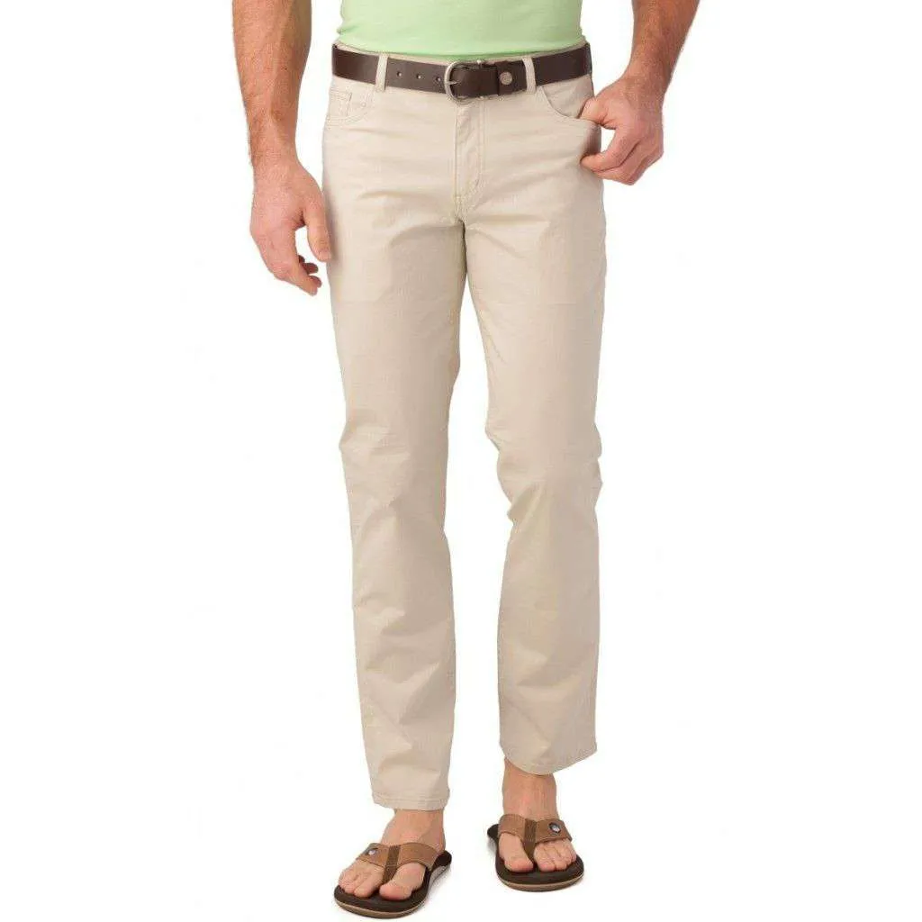 5 Pocket Tailored Fit Chino Pant in Stone by Southern Tide