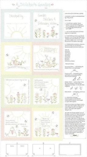 A STITCHER'S GARDEN PANEL 24"