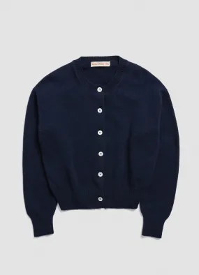 Ada Crewneck Cardigan in Navy