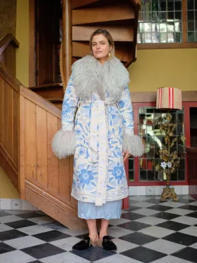 Aisara Wrap Coat - XS/S | Blue/White