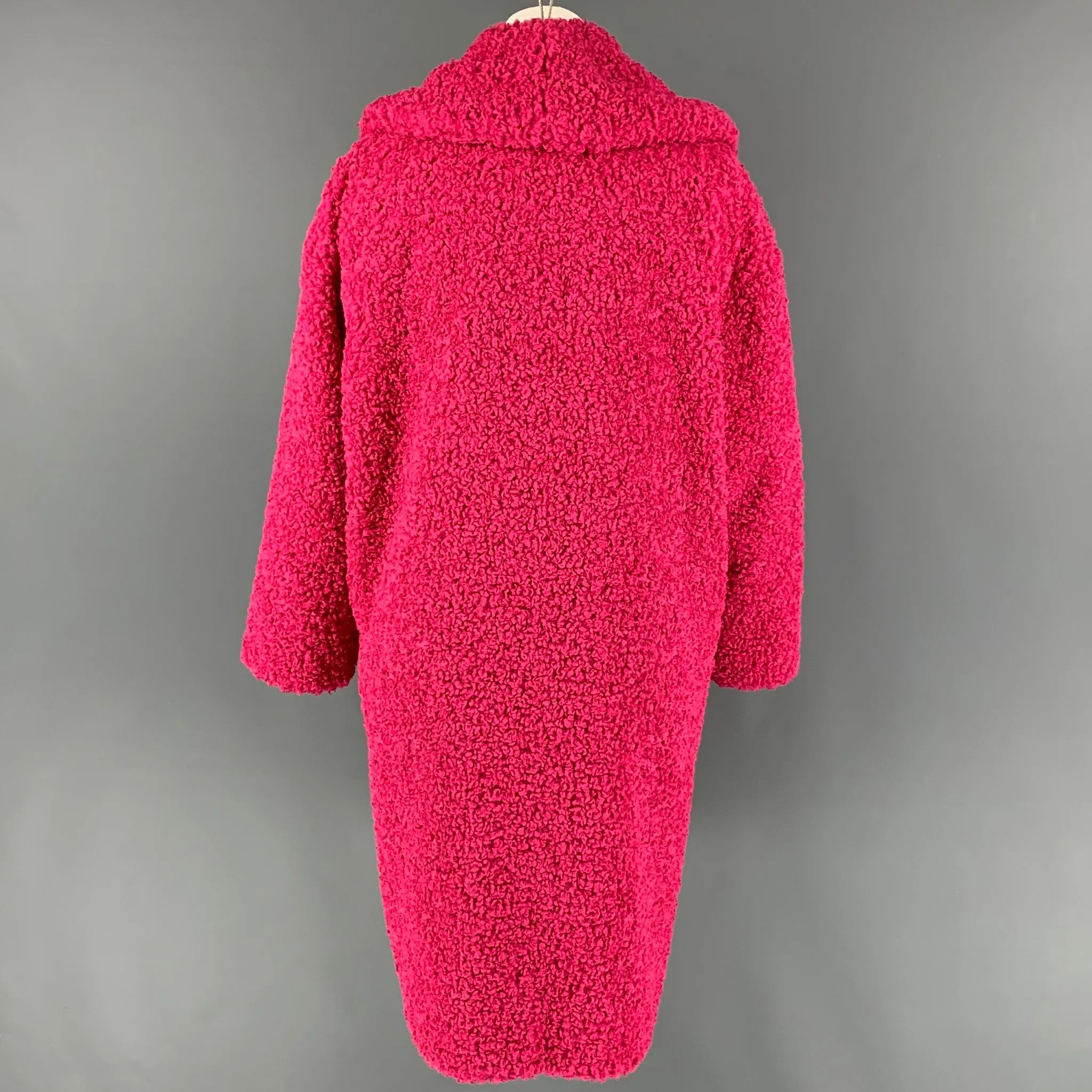 ALICE   OLIVIA Size XS Pink Polyester Textured Shawl Collar Coat