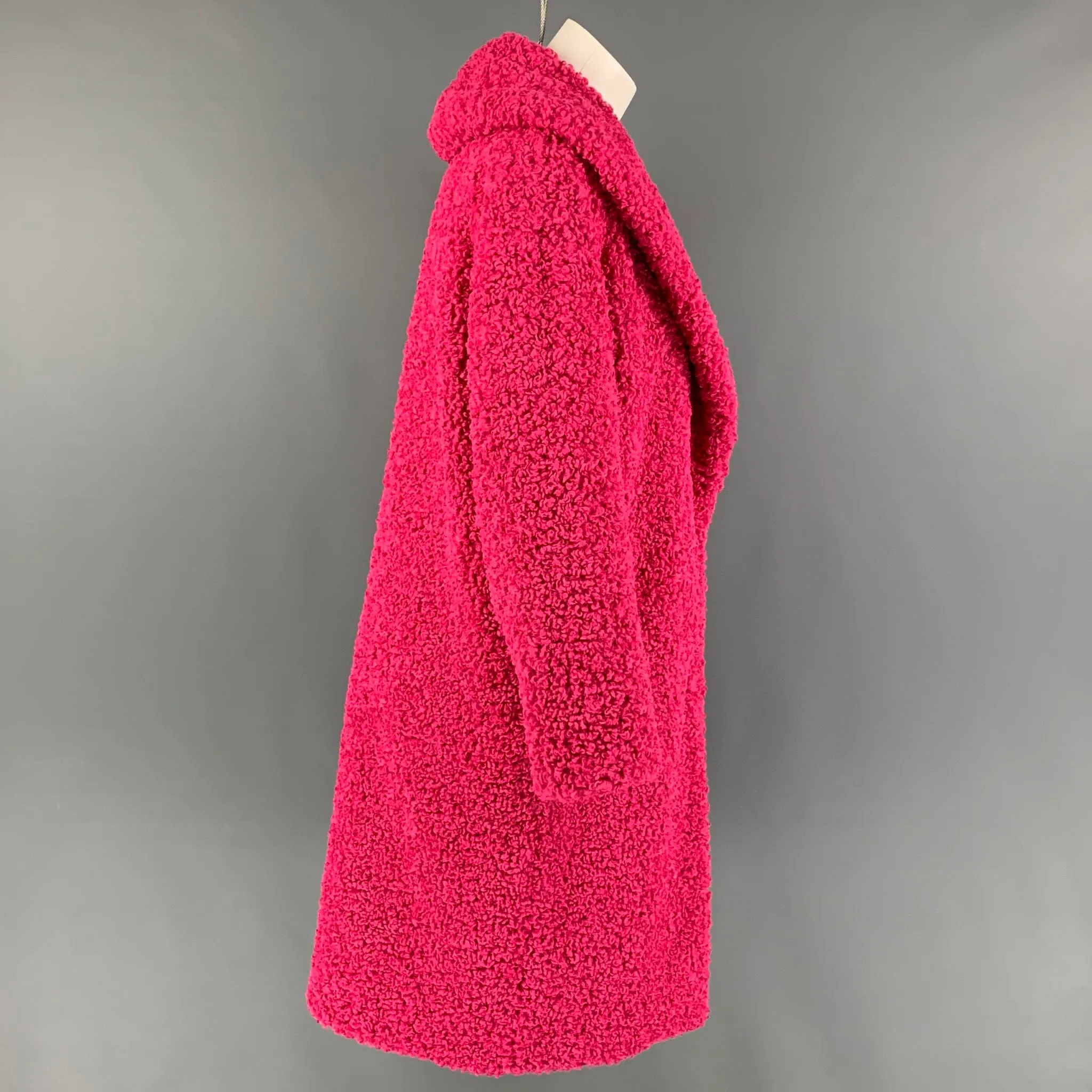 ALICE   OLIVIA Size XS Pink Polyester Textured Shawl Collar Coat