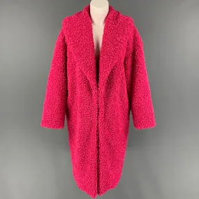 ALICE   OLIVIA Size XS Pink Polyester Textured Shawl Collar Coat