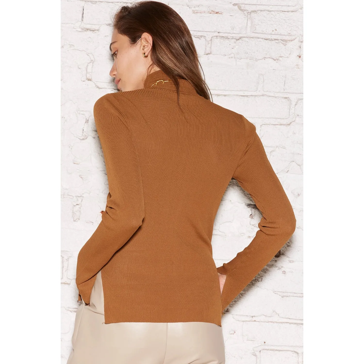 Alina Form Fitting Turtleneck Top