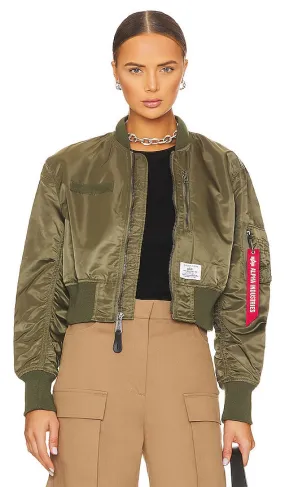 ALPHA INDUSTRIES L-2b Cropped Flight Jacket in Army