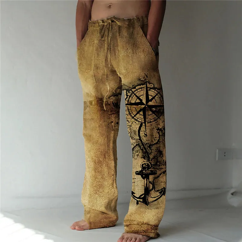 Anchor Comfort Corduroy Men's Summer Beach Trousers Blue Green