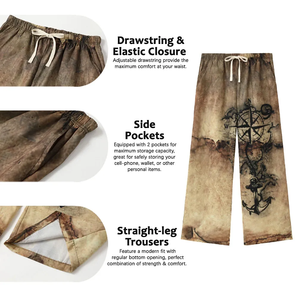 Anchor Comfort Corduroy Men's Summer Beach Trousers Blue Green
