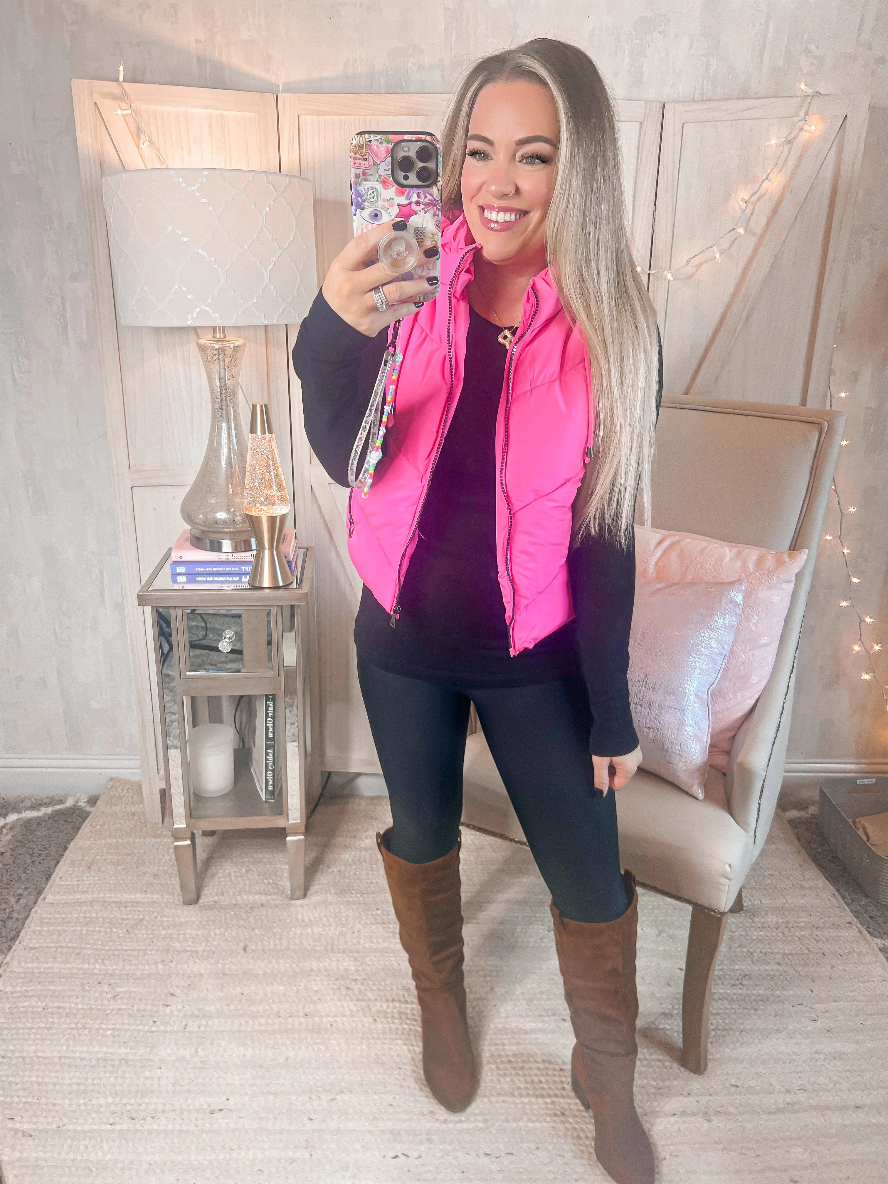Autumn Glow Quilted Hooded Vest