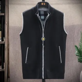 Autumn Jacket Men Warm Cashmere Casual Wool Zipper Slim Fit Fleece Jacket Winter Men Coat Dress Knitwear - S4812416