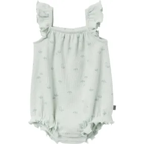 Baby Girls Light Sky Beach Umbrella Bubble Romper