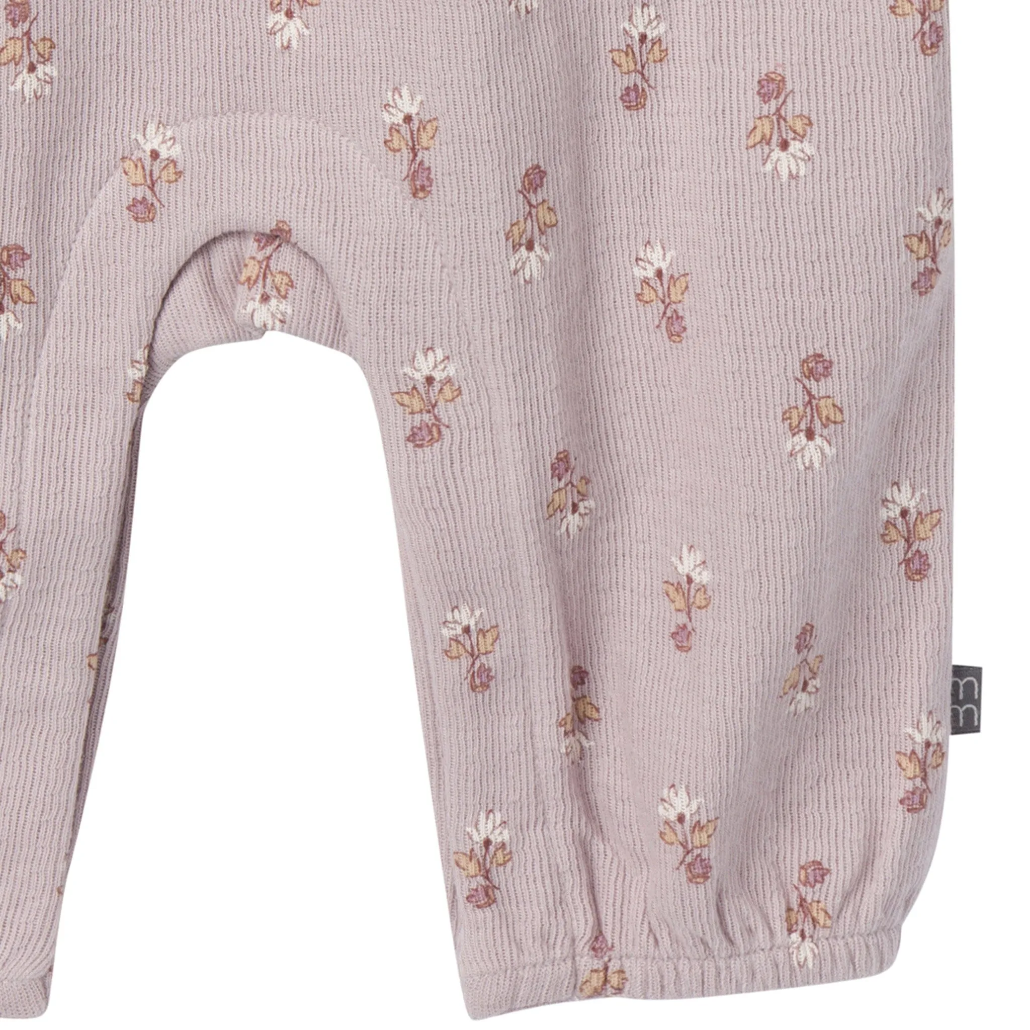 Baby Girls Lilac Stamp Fleur Ruffles Long Leg Romper