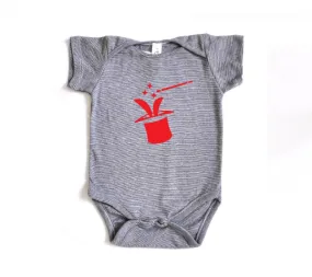 Baby Romper-  organic cotton - Denim Stripes