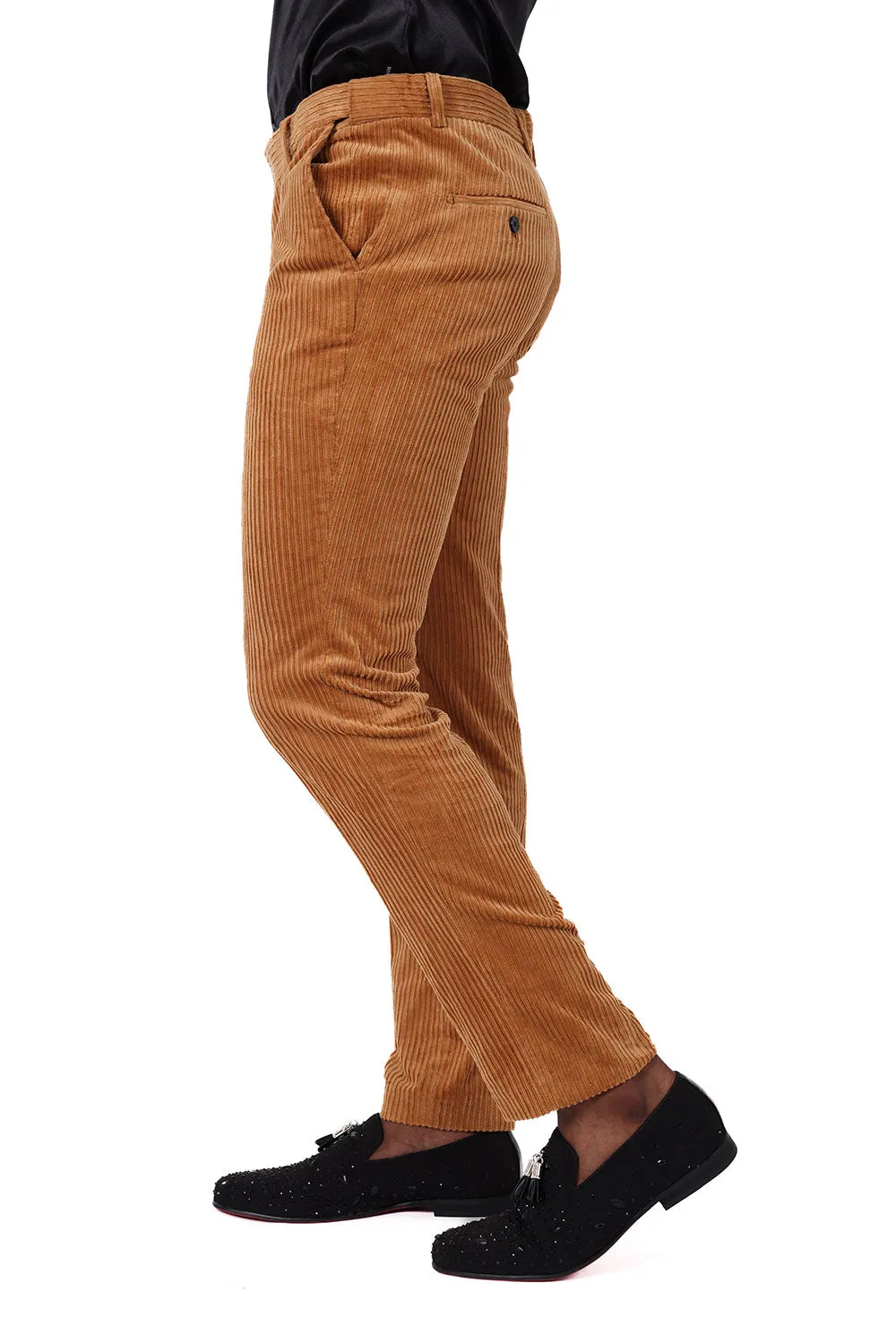 Barabas Mauripol 2CPV1 Corduroy Slim Fit Pants Camel