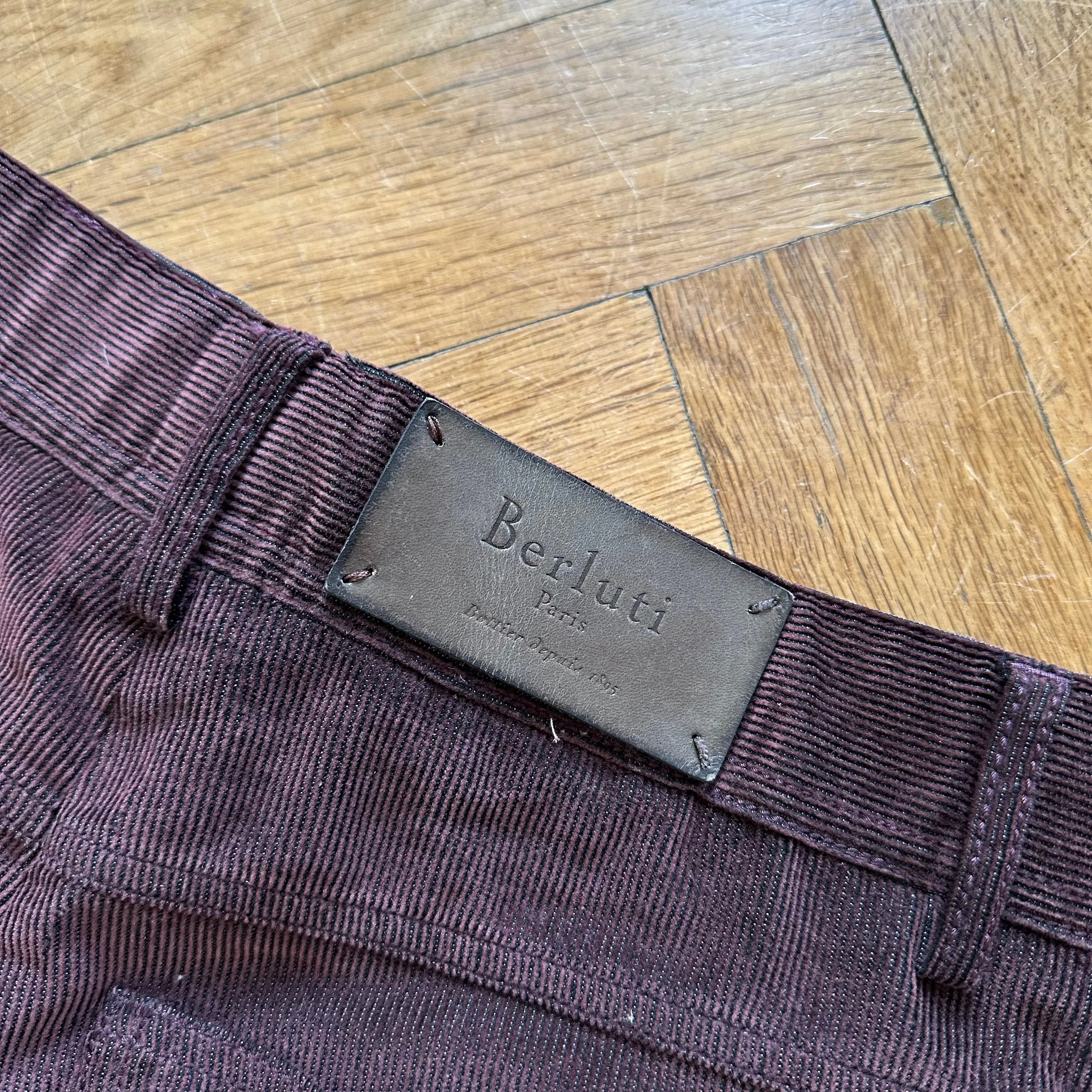 Berluti by Haider Ackermann Burgundy Corduroy Pants