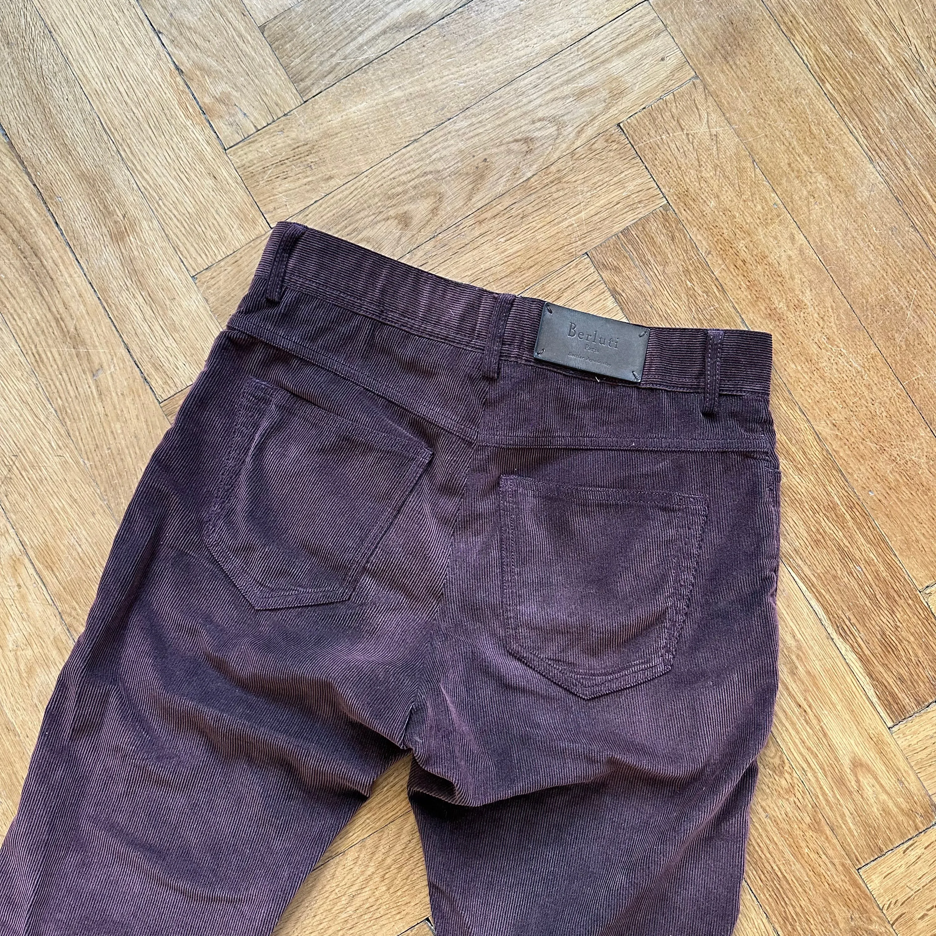 Berluti by Haider Ackermann Burgundy Corduroy Pants