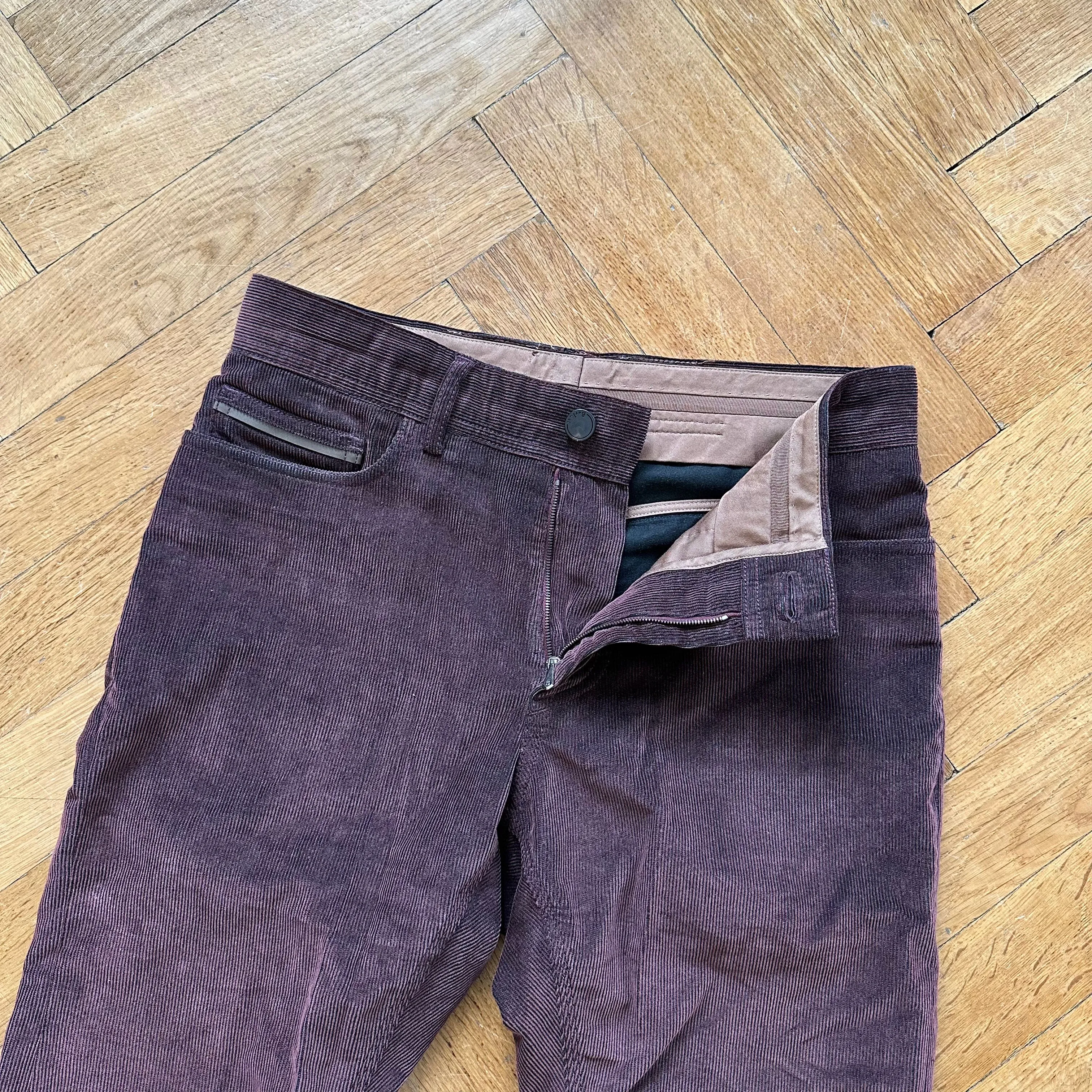 Berluti by Haider Ackermann Burgundy Corduroy Pants