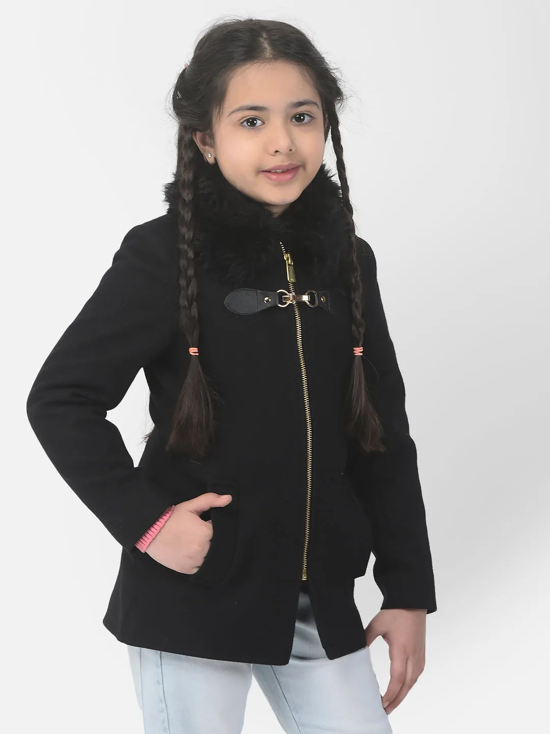 Black Zipper Overcoat