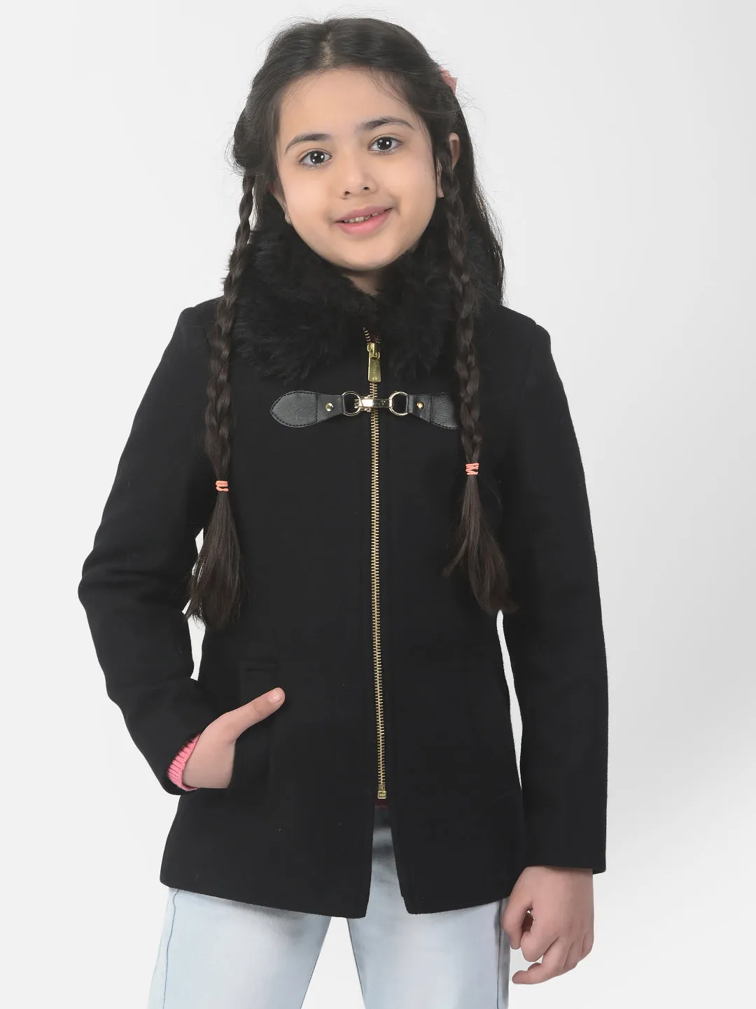Black Zipper Overcoat
