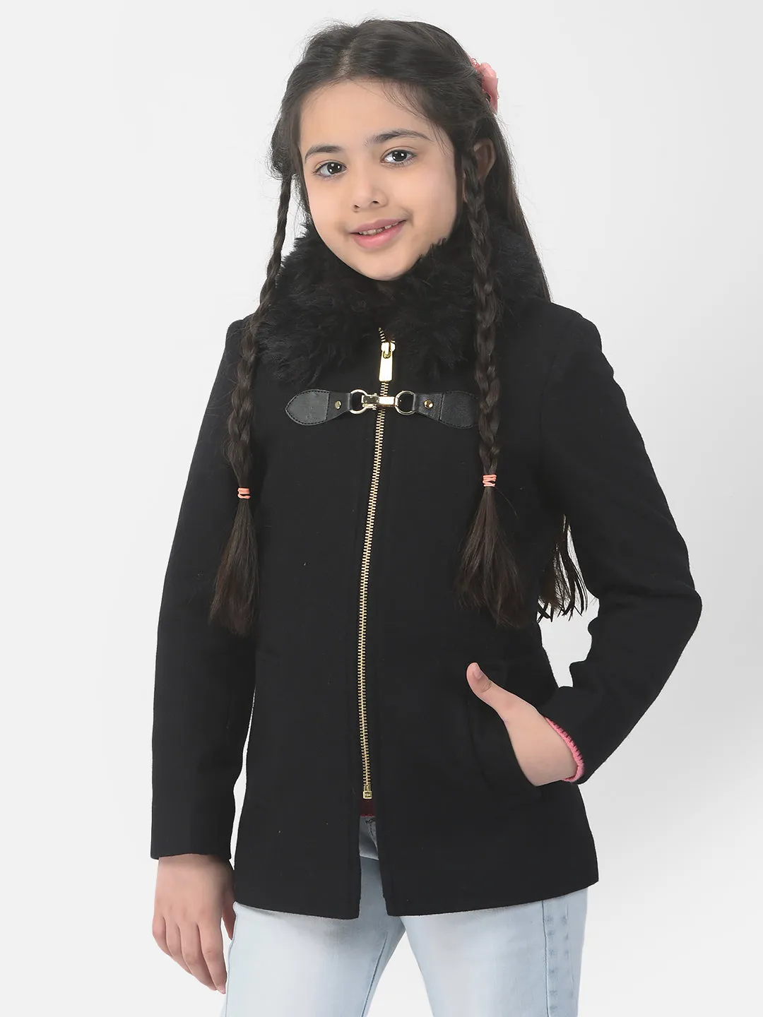 Black Zipper Overcoat