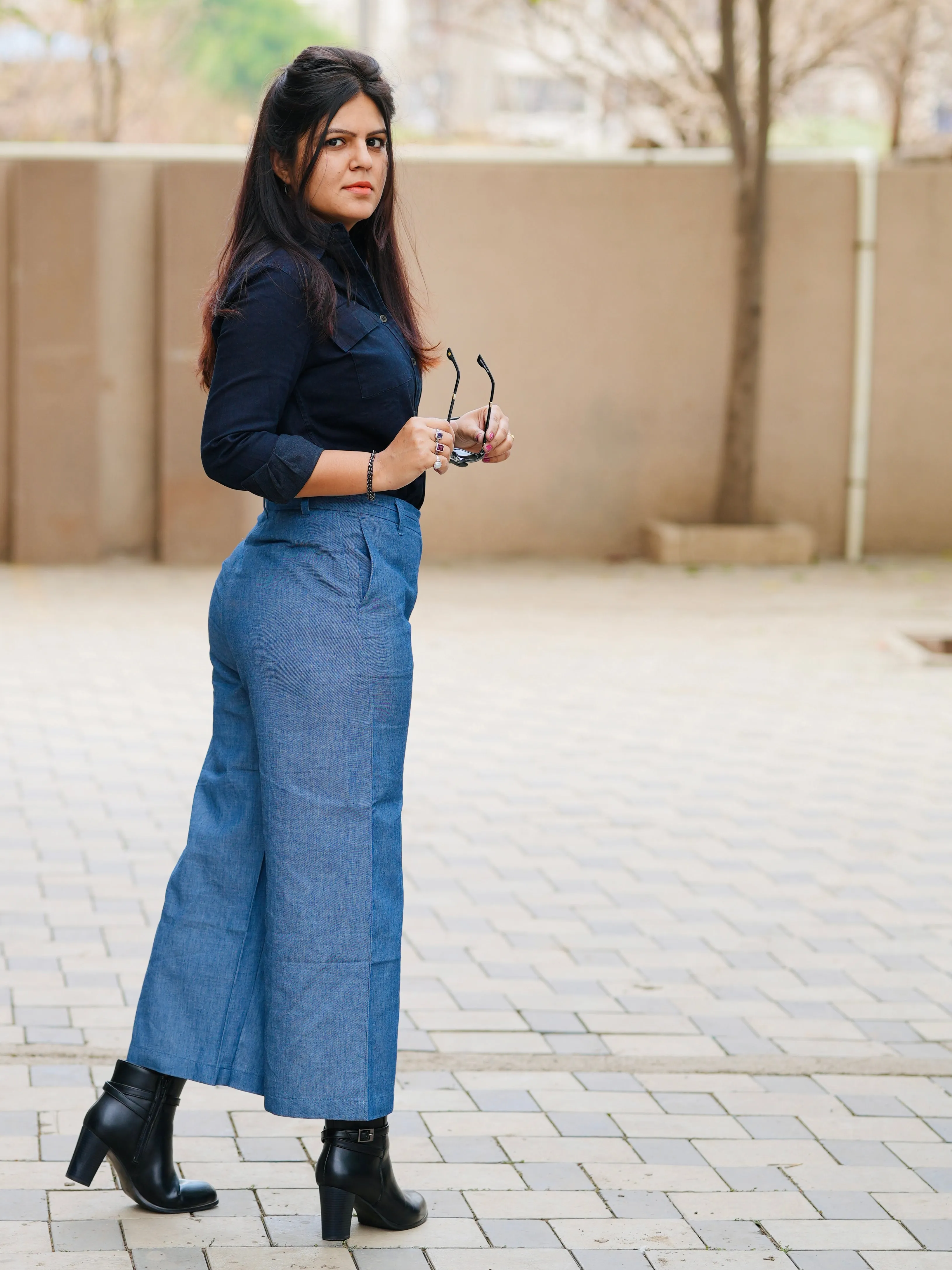 Bliss Blue Formal 3/4th Straight Pants