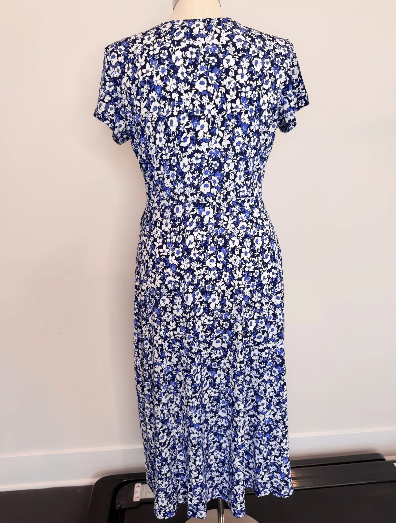 Blue Floral Wrap Dress