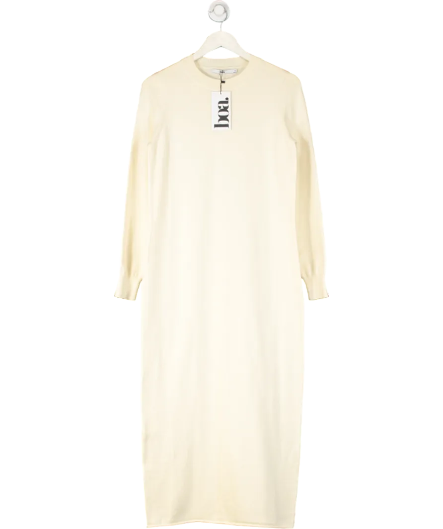 BOA Cream Cashmere Blend Column Maxi Dress UK XS
