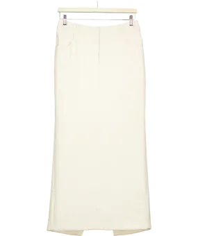 BOA Cream Mid Rise Effortless Maxi Skirt UK XS