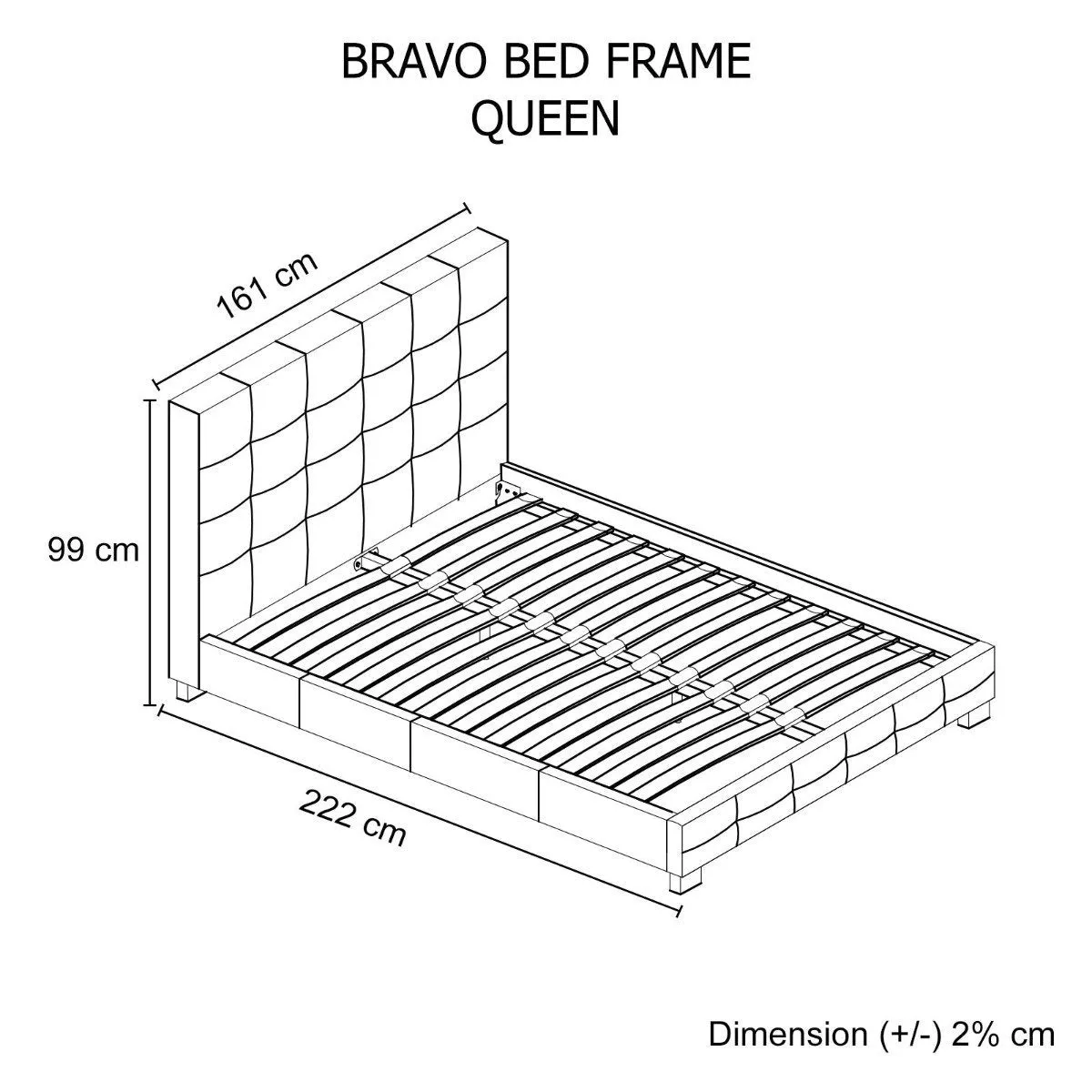 Bravo Queen Bed Frame Black