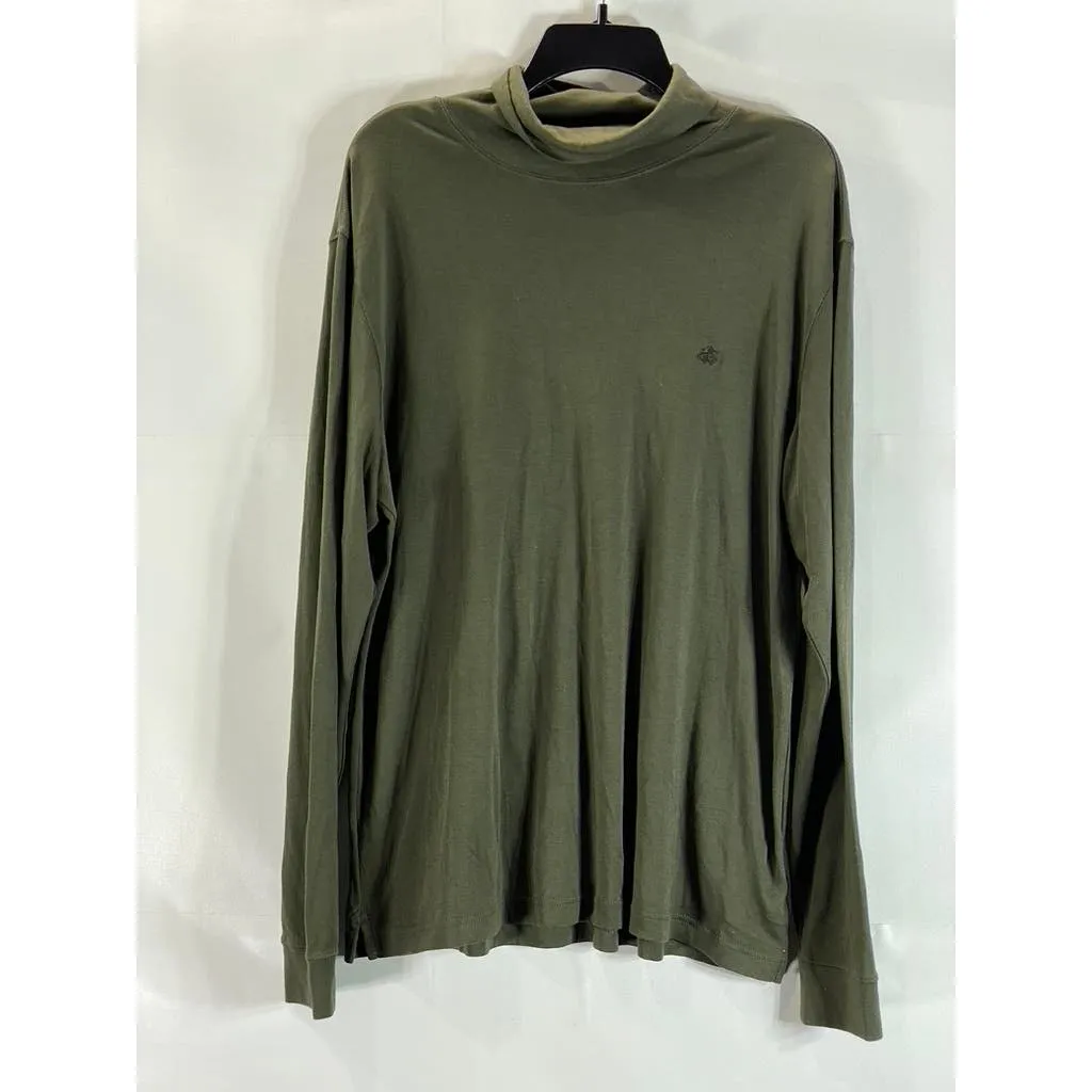 BROOKS BROTHERS Men's Green Supima Cotton Turtleneck Long Sleeve Shirt SZ L