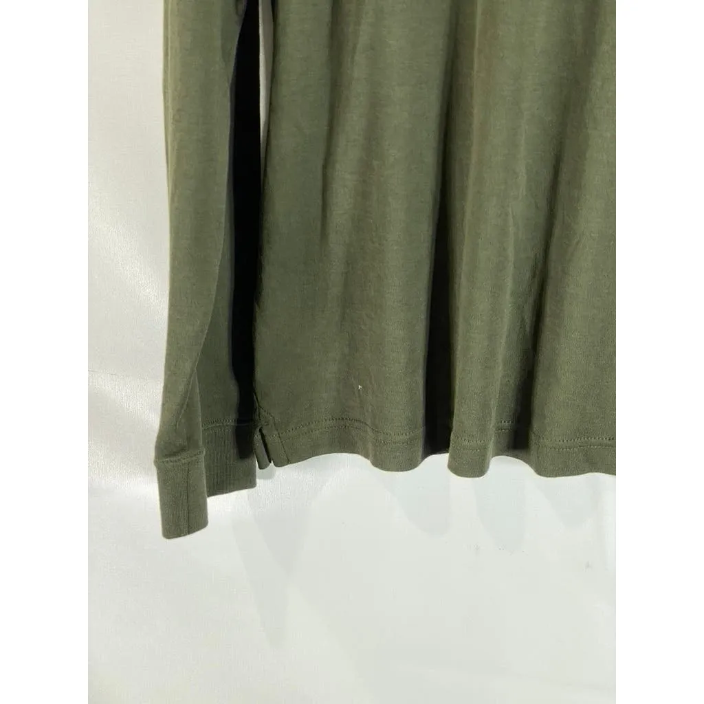 BROOKS BROTHERS Men's Green Supima Cotton Turtleneck Long Sleeve Shirt SZ L