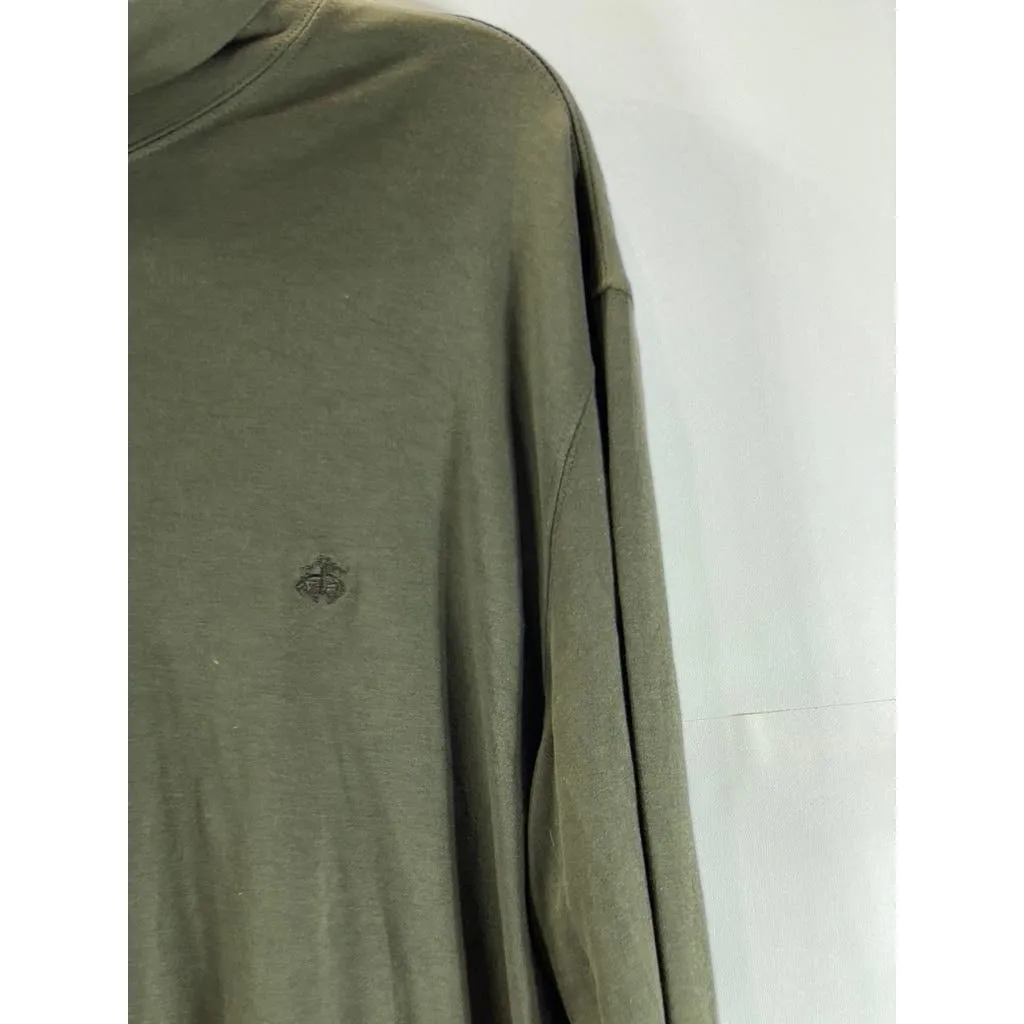 BROOKS BROTHERS Men's Green Supima Cotton Turtleneck Long Sleeve Shirt SZ L