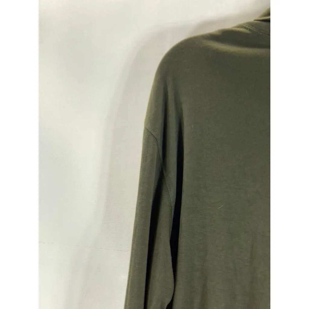 BROOKS BROTHERS Men's Green Supima Cotton Turtleneck Long Sleeve Shirt SZ L