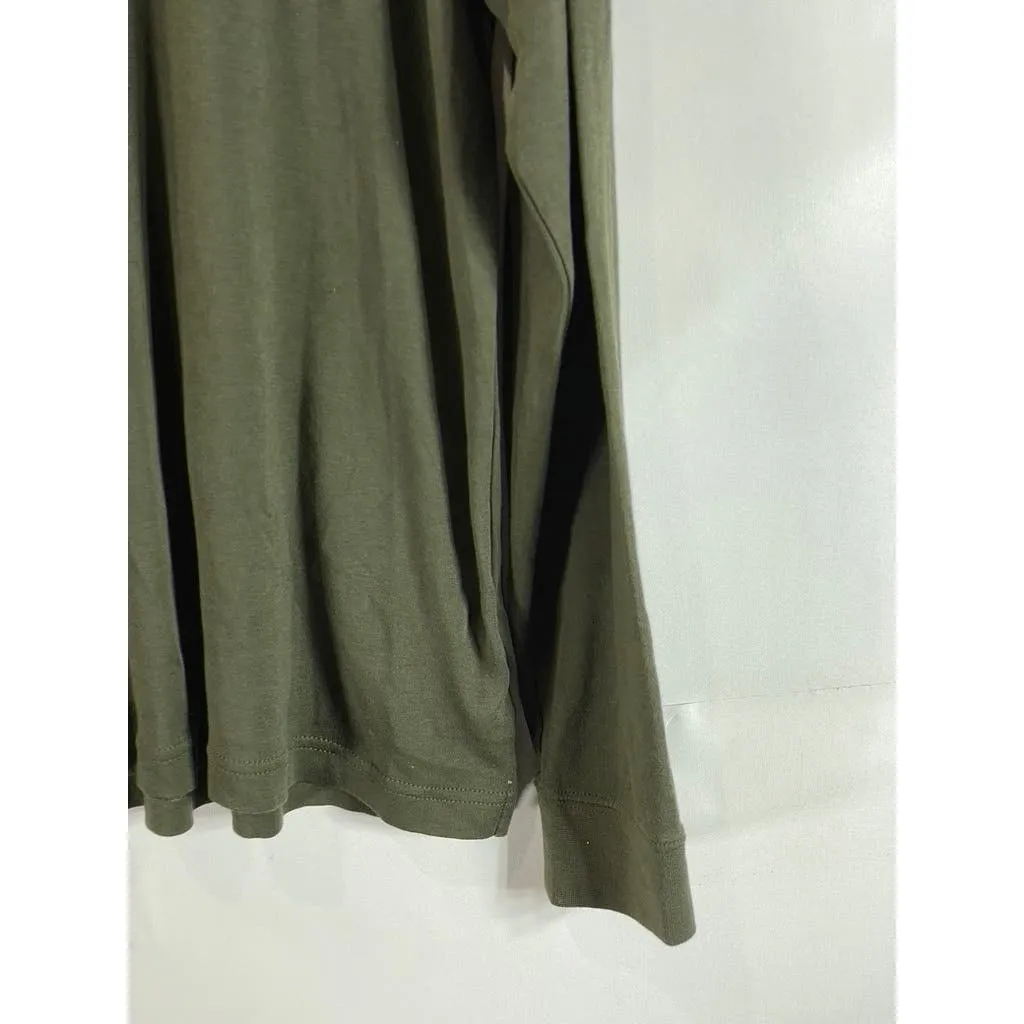 BROOKS BROTHERS Men's Green Supima Cotton Turtleneck Long Sleeve Shirt SZ L