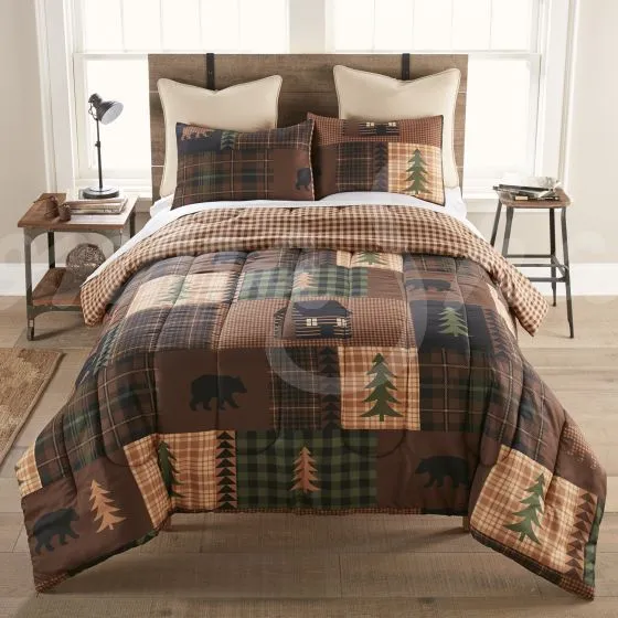 Brown Bear Cabin Comforter Collection