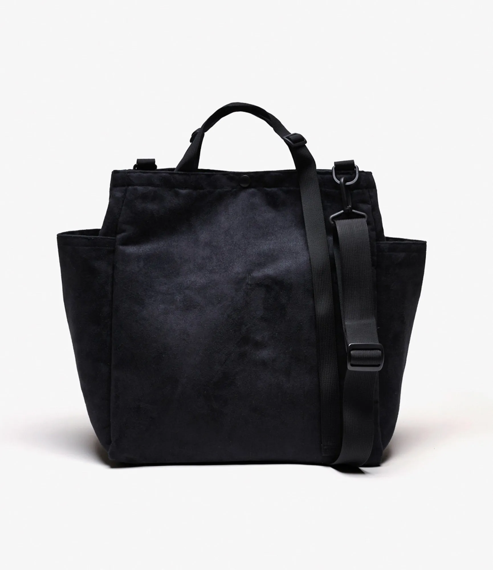Carry-All Beach Bag – Black Polyester Fake Suede