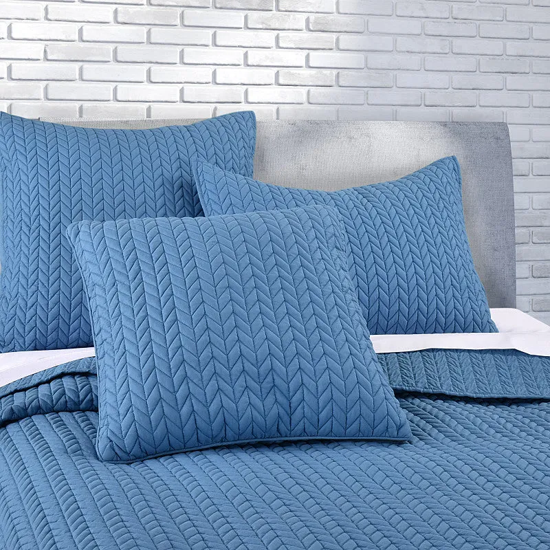 Cayman 20" Square Quilted Decorative Throw Pillow