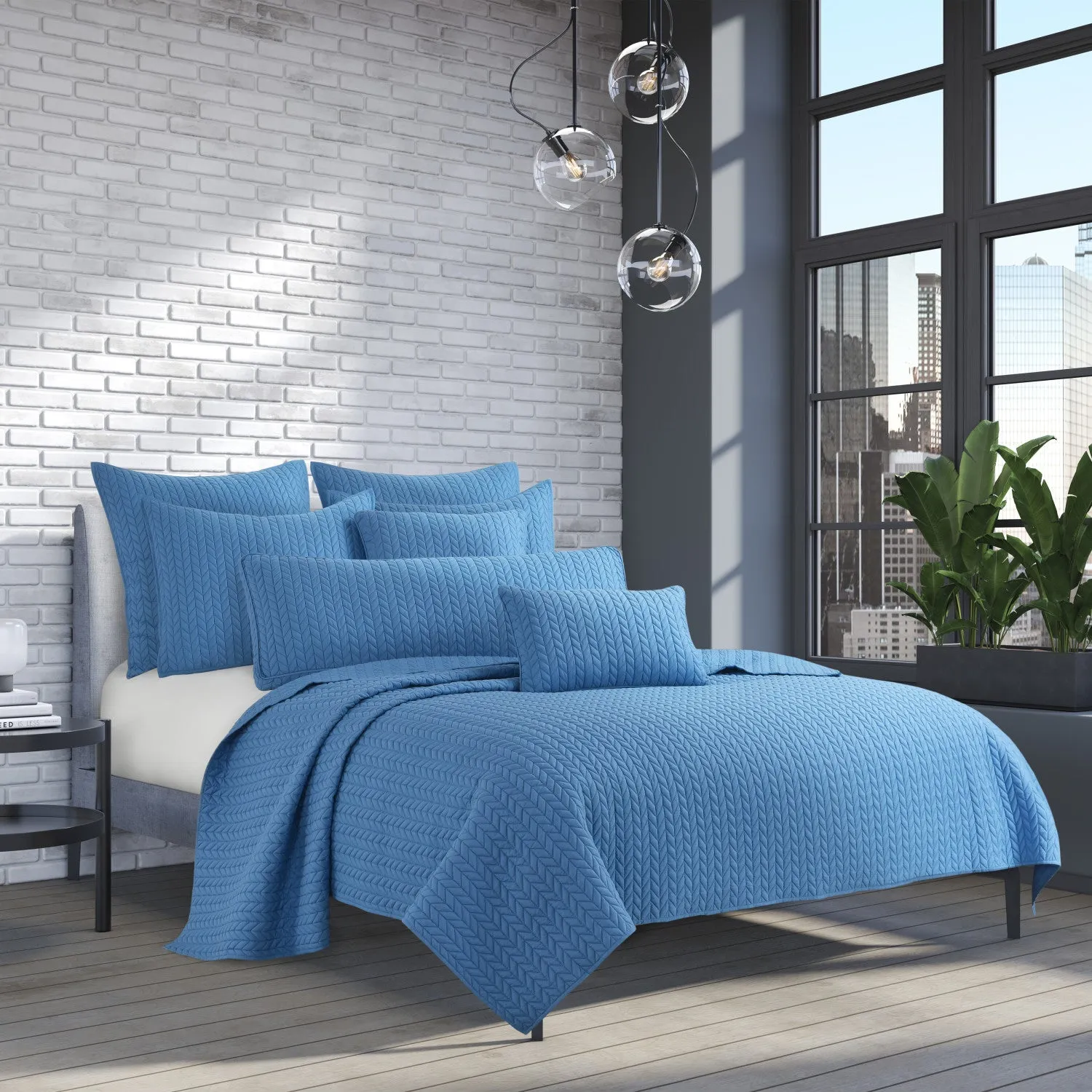 Cayman 20" Square Quilted Decorative Throw Pillow