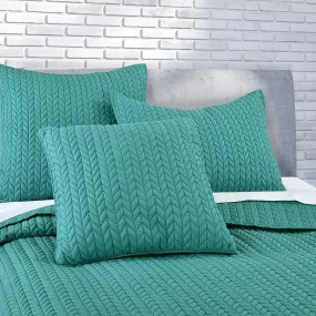 Cayman 20" Square Quilted Decorative Throw Pillow