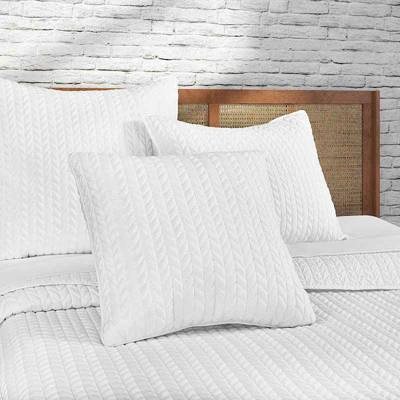 Cayman 20" Square Quilted Decorative Throw Pillow