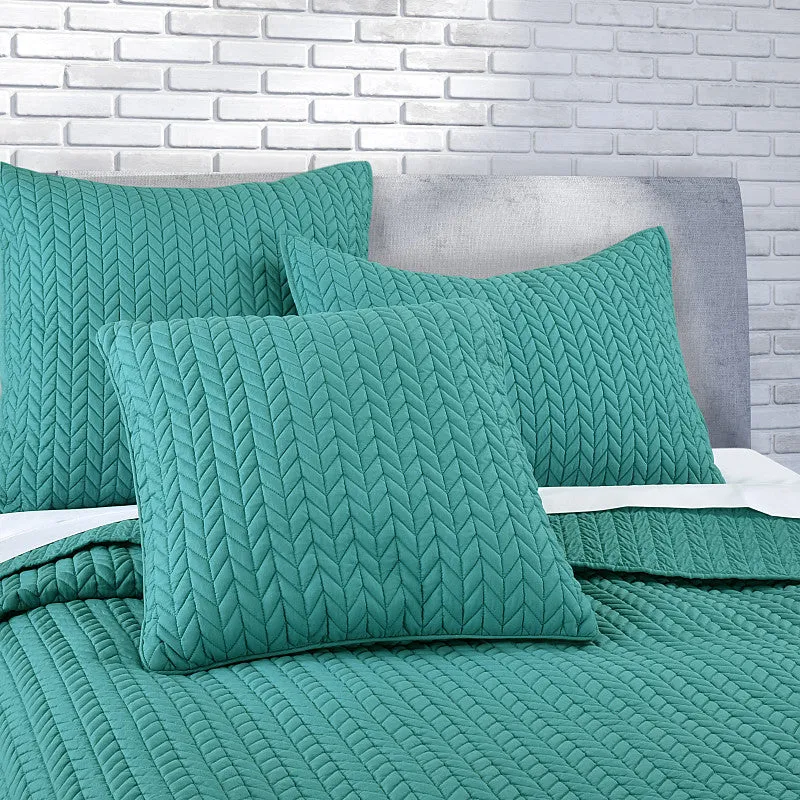 Cayman 20" Square Quilted Decorative Throw Pillow