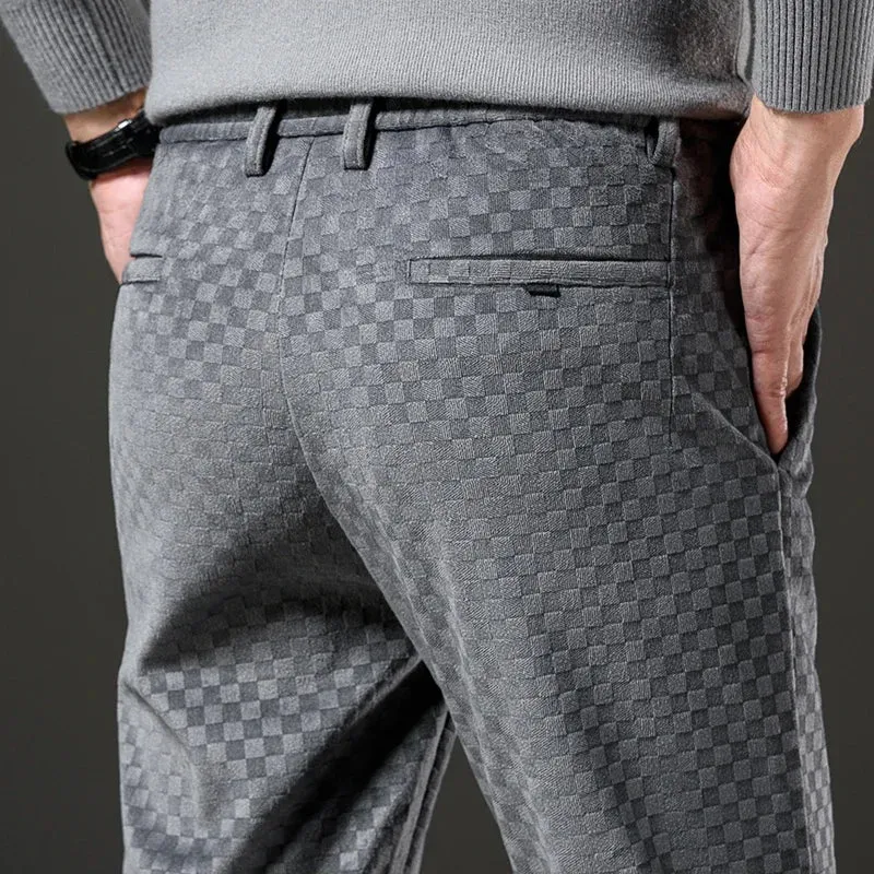 CHECKERED CORDUROY SLACKS