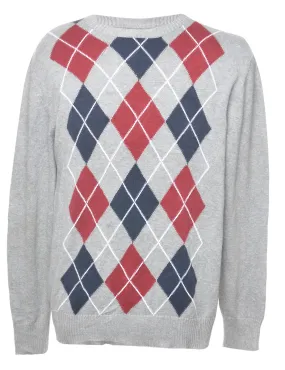 Cherokee Argyle Grey Jumper - L