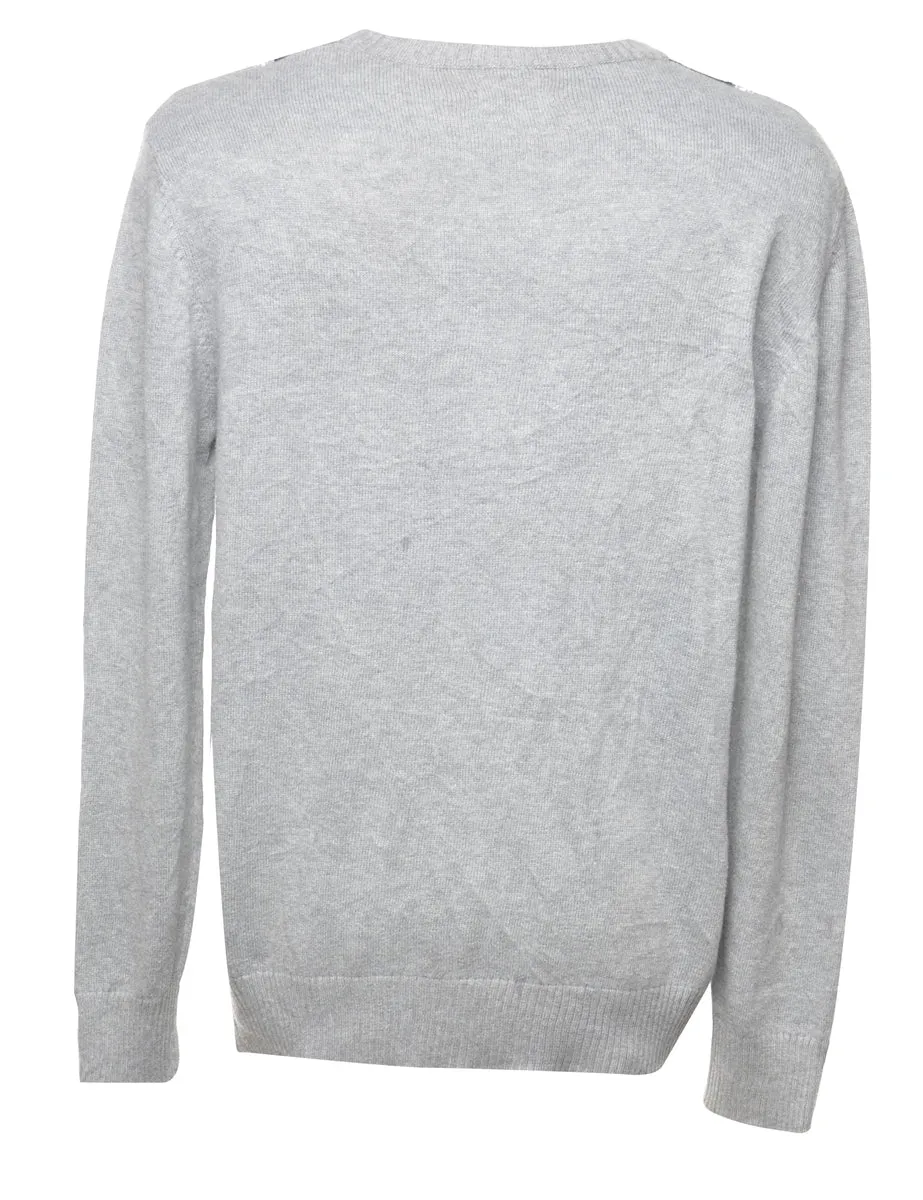 Cherokee Argyle Grey Jumper - L