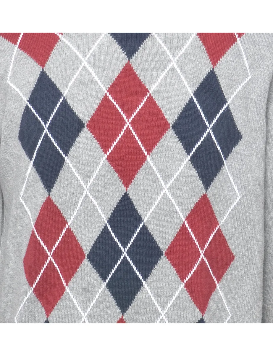 Cherokee Argyle Grey Jumper - L