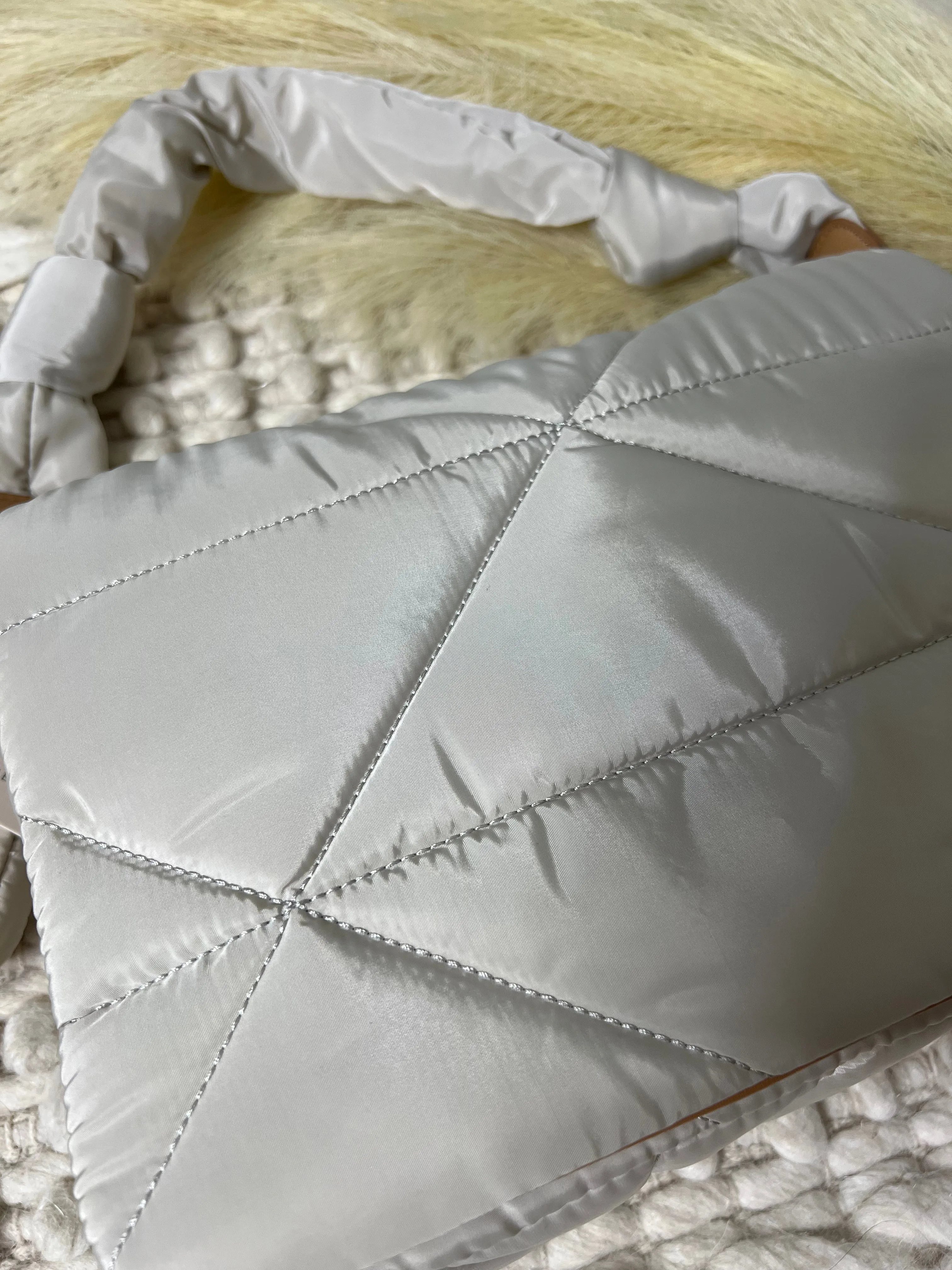 Chinese Laundry Quilted Nylon Bag - Chalk