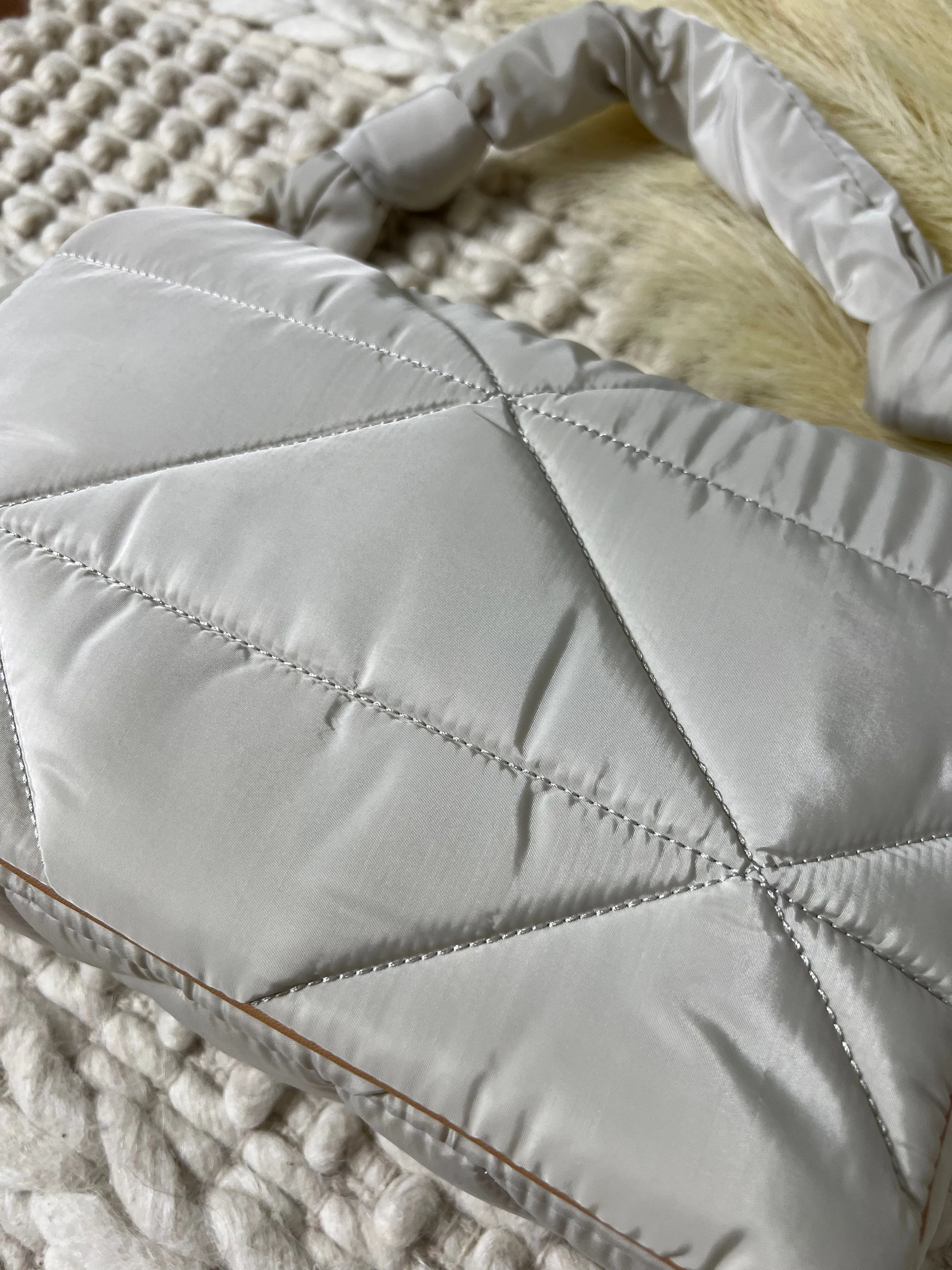 Chinese Laundry Quilted Nylon Bag - Chalk