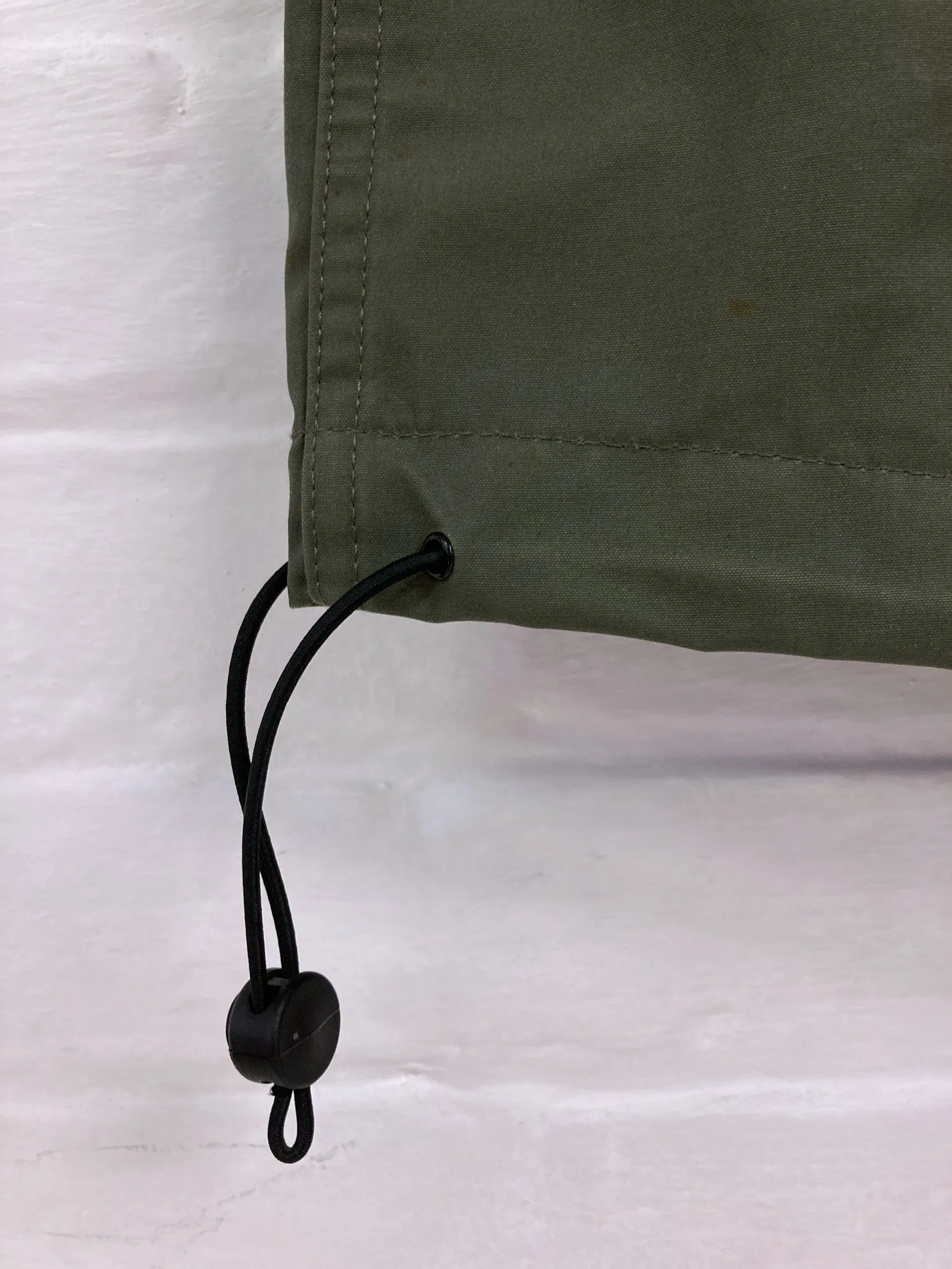 Christophe Lemaire khaki cotton canvas high neck hooded jacket - 1 S XS