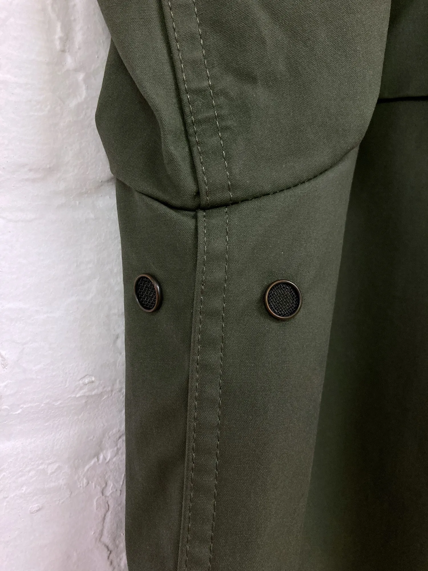 Christophe Lemaire khaki cotton canvas high neck hooded jacket - 1 S XS